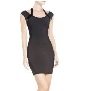 BCBGMAXAZRIA Black Karella Sequined Cocktail Bandage Dress